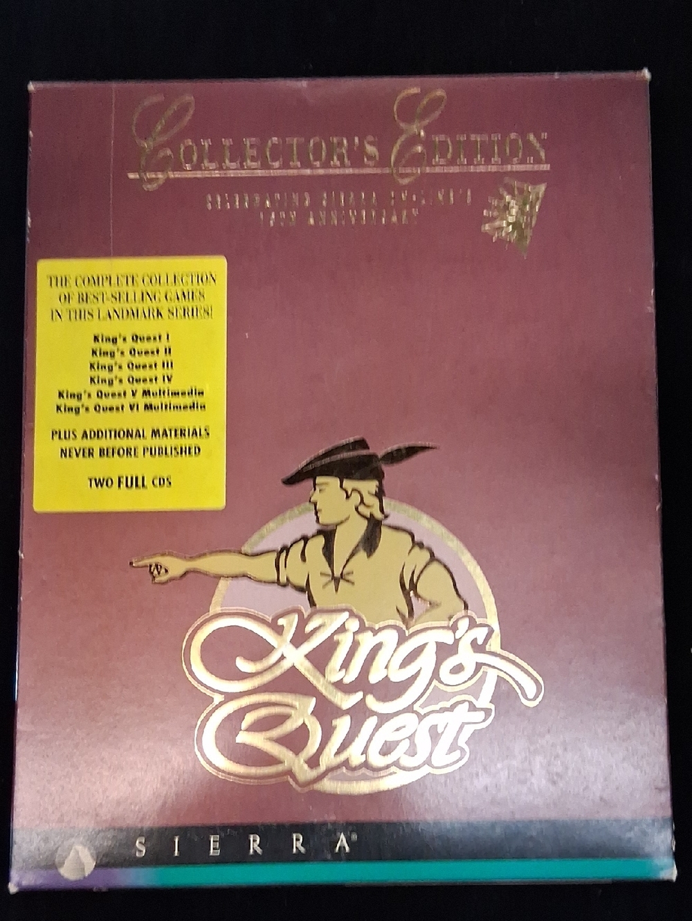 Serra King's Quest Collection Box - Burgundy & Gold Accents